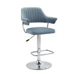 BELMONT Barstool Velvet Stone Blue