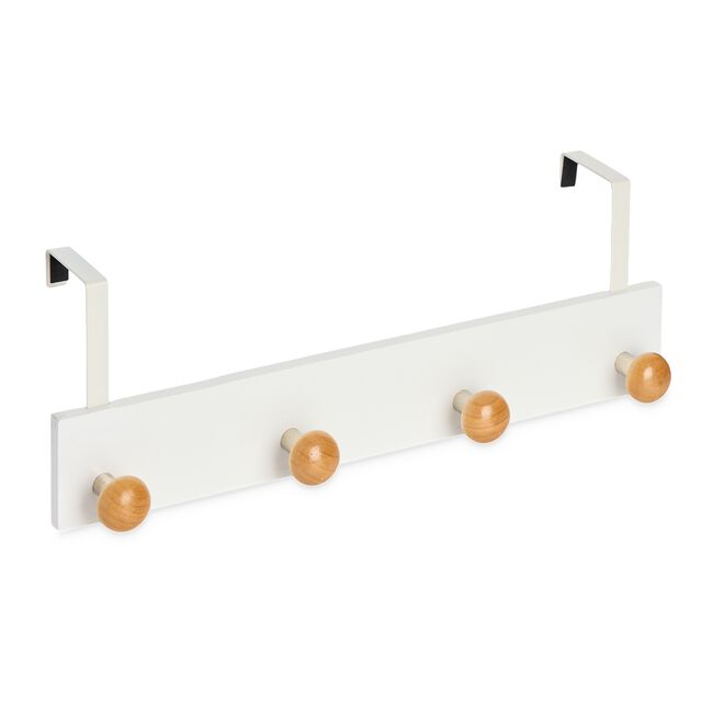 Over Door 4 Hook Wooden Hanger 