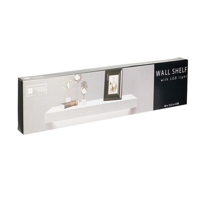 LED BATTERY OPERATED Wall Shelf White
