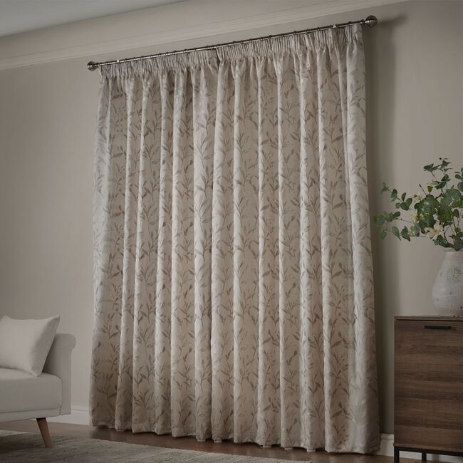 PENCIL PLEAT BOTANICAL CREAM 66x54 Curtain