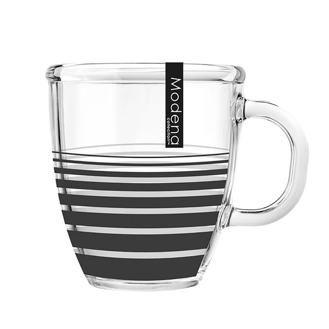 Linear Black Glass Mug