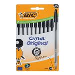 Bic Cristal Ballpoint Black Pens 10 Pack