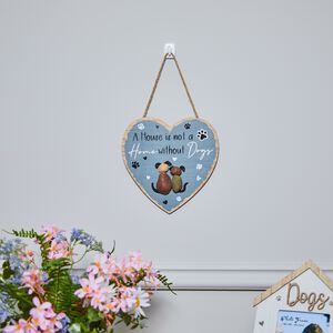 Dogs Wooden Plaque Heart