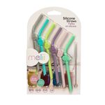 Melii 6 Silicone Animal Straws with Cleaning Brush