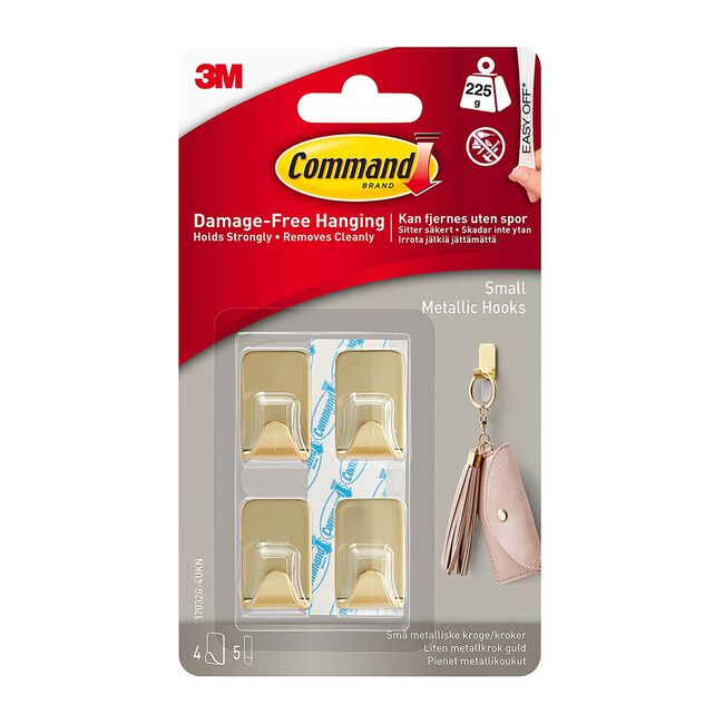 Command™ Small Metallic Hook - Gold