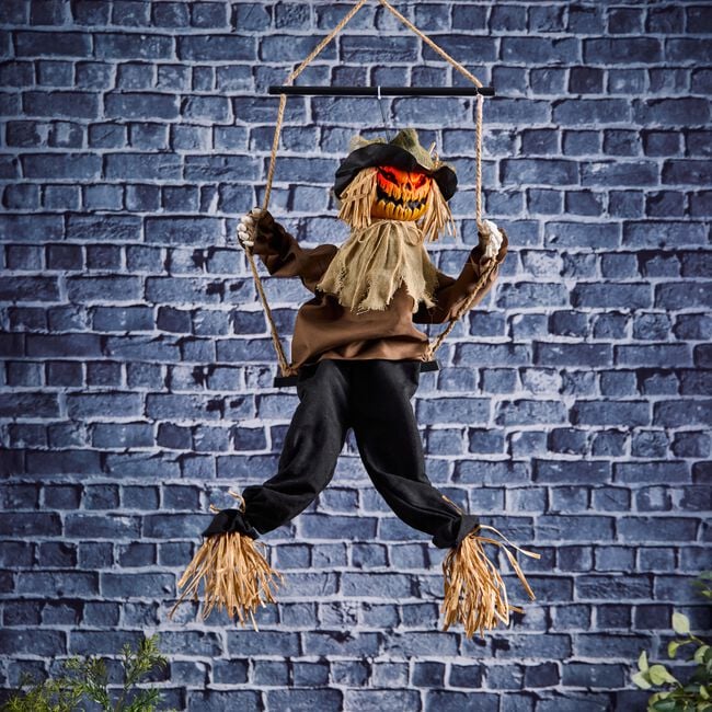 1m Pumpkin Man On Swing 