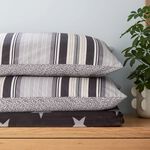 KING SIZE DUVET COVER Beach House Stripe Linen / Grey