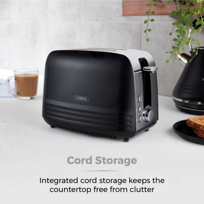 Tower Ash Black 2 Slice Toaster