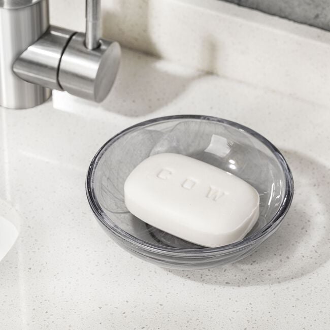 Glass Smoke Soap Dish