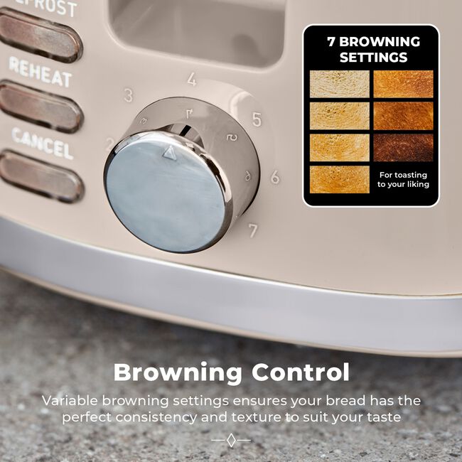 TOWER SOLITAIRE BEIGE 2 Slice Toaster