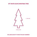 White 6ft Slim Christmas Tree