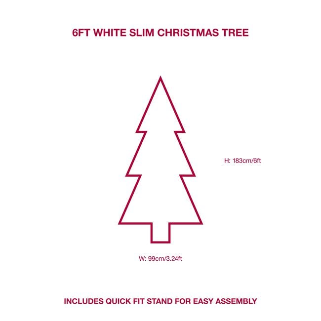 White 6ft Slim Christmas Tree
