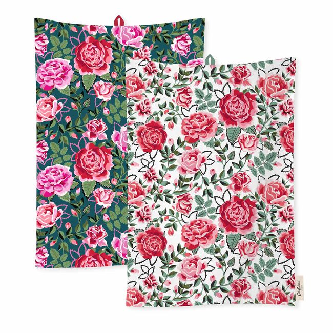 Cath Kidston Dolly Rose Tea Towels 2Pk