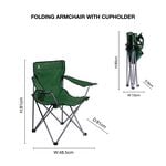FOLDING ARMCHAIR With Cupholder - Green