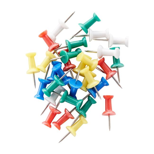 Concept Coloured Push Pins 30 Pack