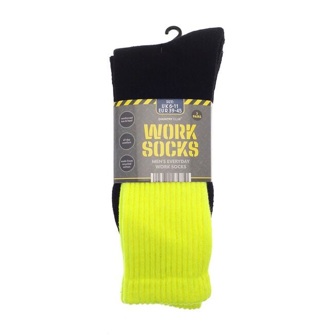 Work Socks Bright Tops 3 Pack