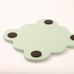 Scallop Wooden Sage 4Pk Coasters