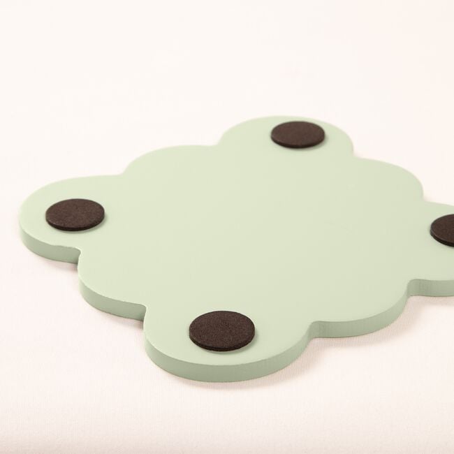 Scallop Wooden Sage 4Pk Coasters