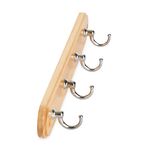 4 Round Hook Pine Wooden Board