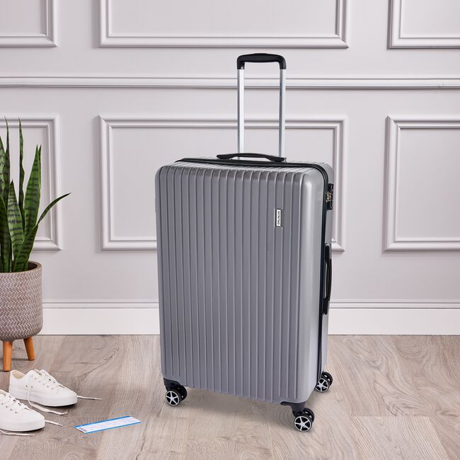 Large Lightweight Hardshell Luggage - Silver Grey