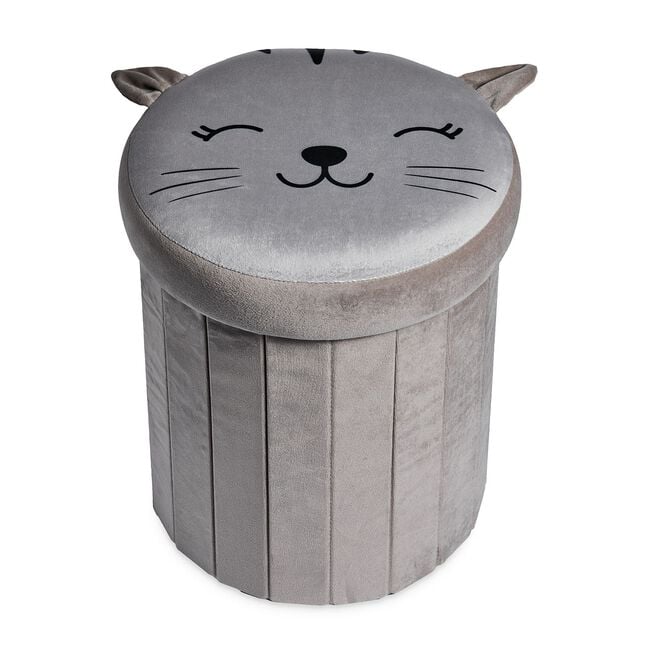 Cat Folding Ottoman - Grey