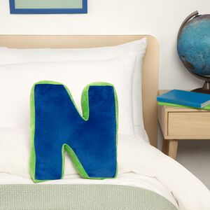 LETTER N Cushion Blue/Green