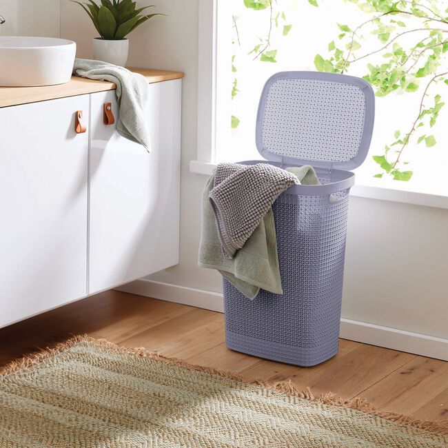 EZY STORAGE MODE 57L LILAC Laundry Hamper