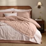 YARD HEBDEN STRIPE BLUSH/COTTA 150x200cm Bedspread 