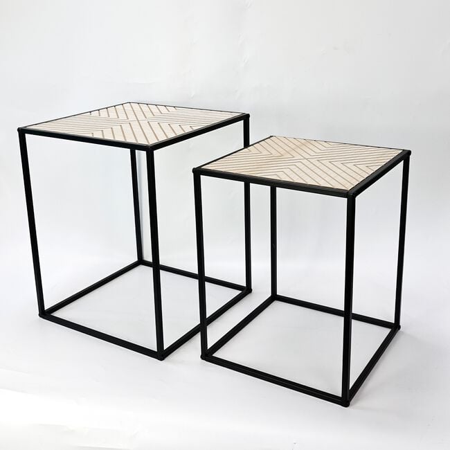 Bergstrom Herringbone Set Of 2 Side Tables