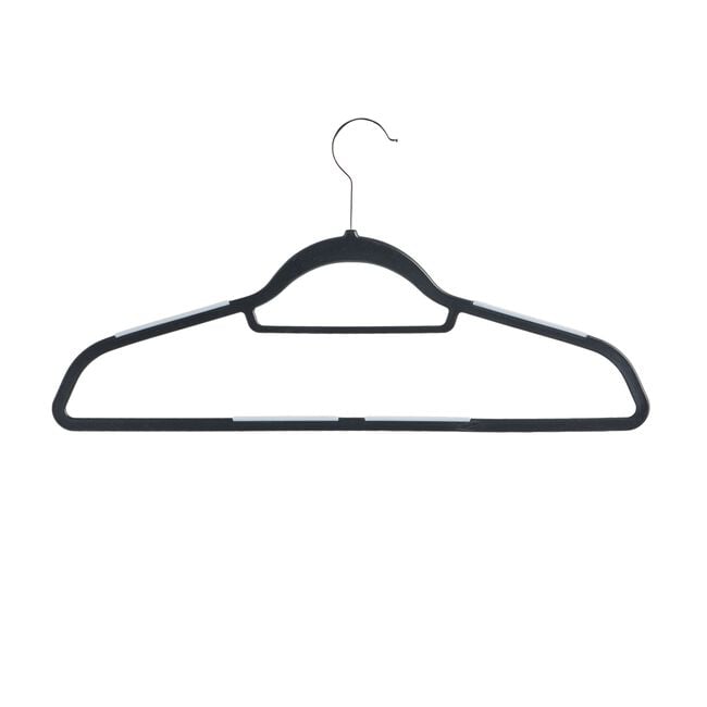 Skinny 10 Pack  Black Hangers with Anti Slip