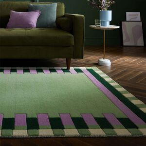 KAI WOOL BORDER GREEN/ PURPLE 160X230cm Rug