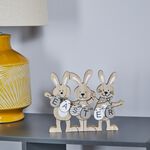 3 Rabbits with Easter Ornament 