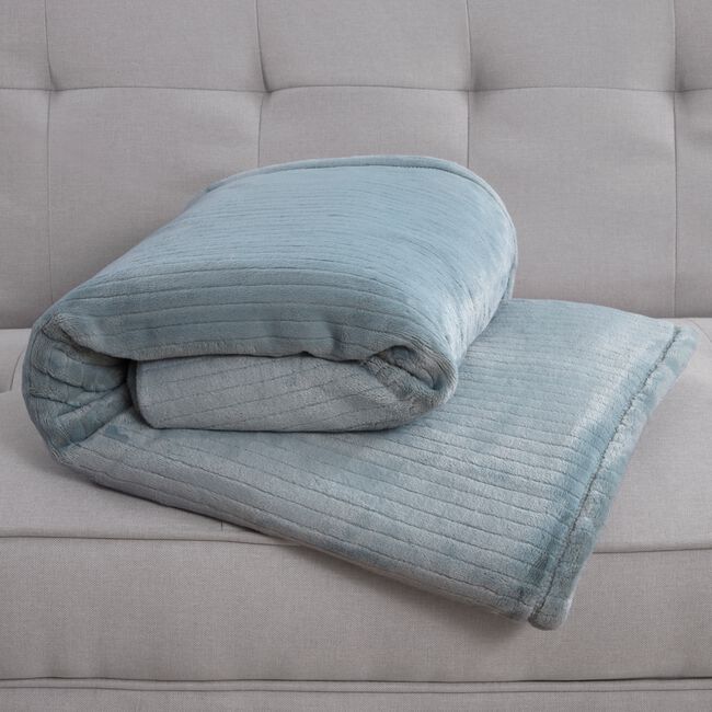 Nicole Day Etched Stripe Throw 150x200cm -Duck Egg
