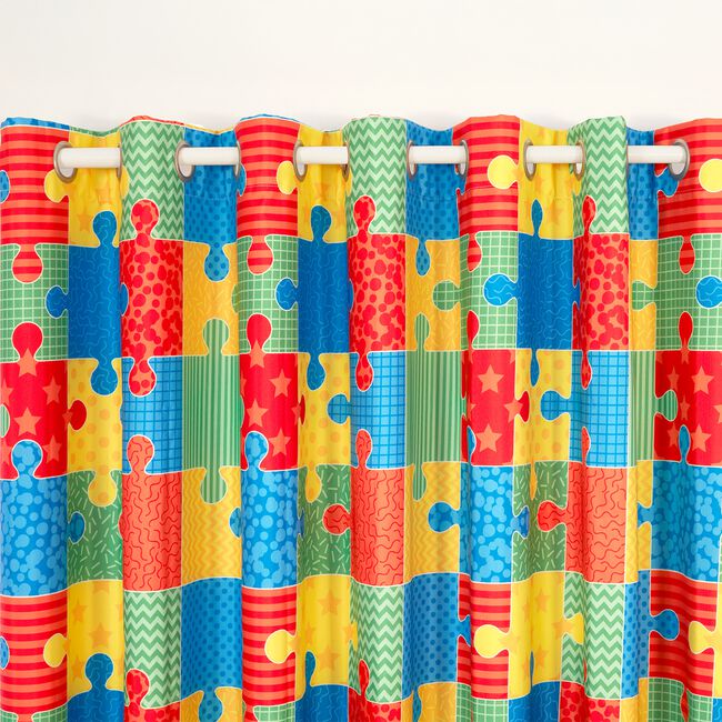 BLACKOUT & THERMAL PUZZLE MULTI 66x90 Curtain