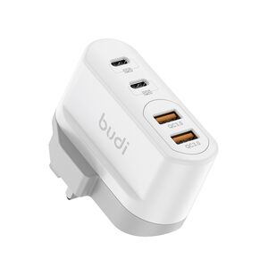 Budi White 2 USB 3.0 & 2 USB-C Mains Charger