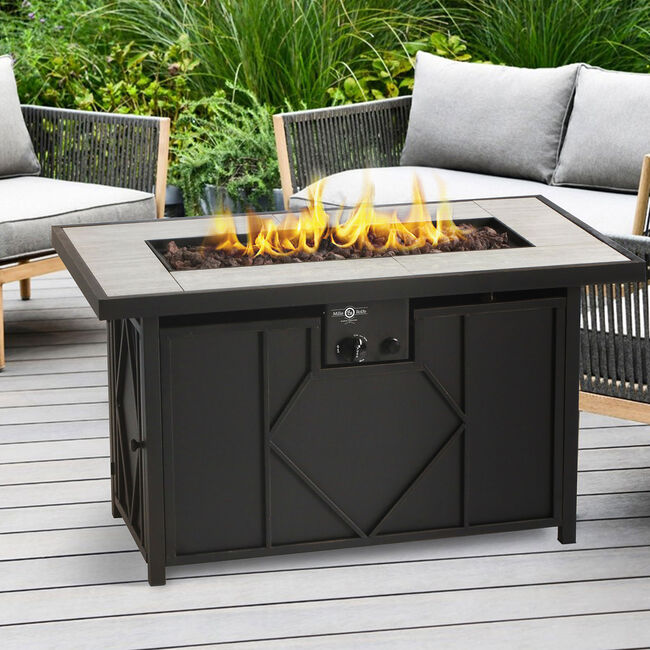 Phoenix Rectangular Gas Fire Pit Home, What To Fill A Gas Fire Pit With