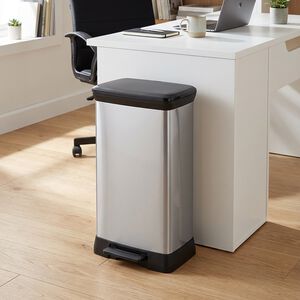 Curver Deco 50L Silver Metal Pedal Bin