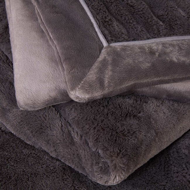 Nicole Day Luxury Charcoal Throw 130cm x 170cm 