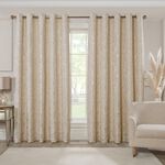 FLORAL JACQUARD SAND 66x 54 Curtain