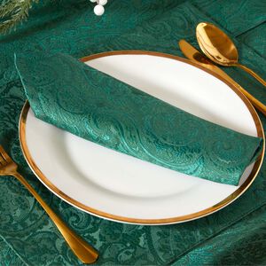 PAISLEY DAMASK GREEN 4Pk Napkins