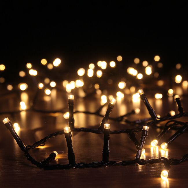 200 Warm White LED Solar String Lights