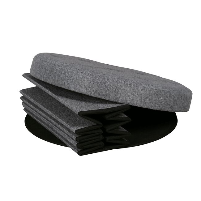 Small Folding Linen Storage Ottoman - Grey
