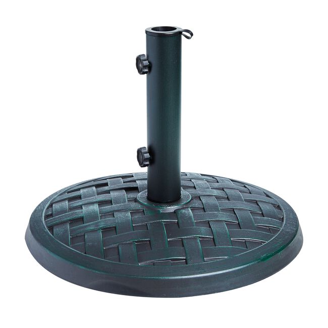 Round Black Green Brushed Parasol Base 12.5kg