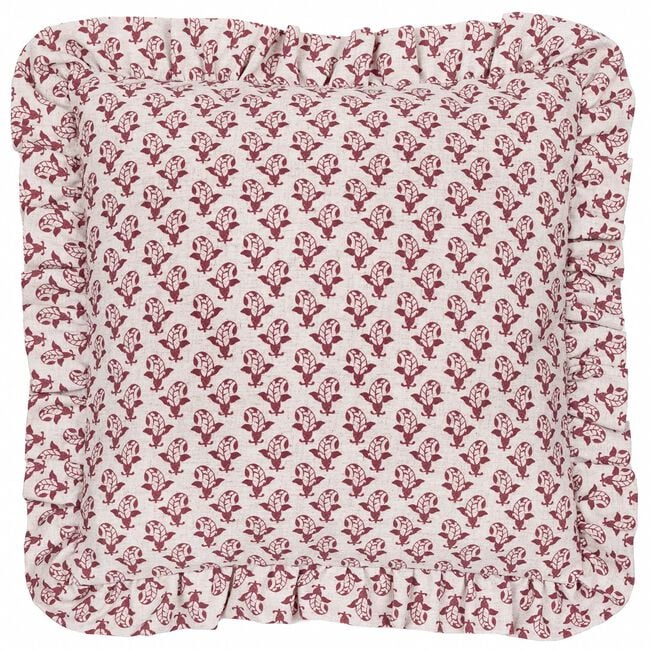 FURN LULAH BLOCK LINEN/RED 45x45 Cushion