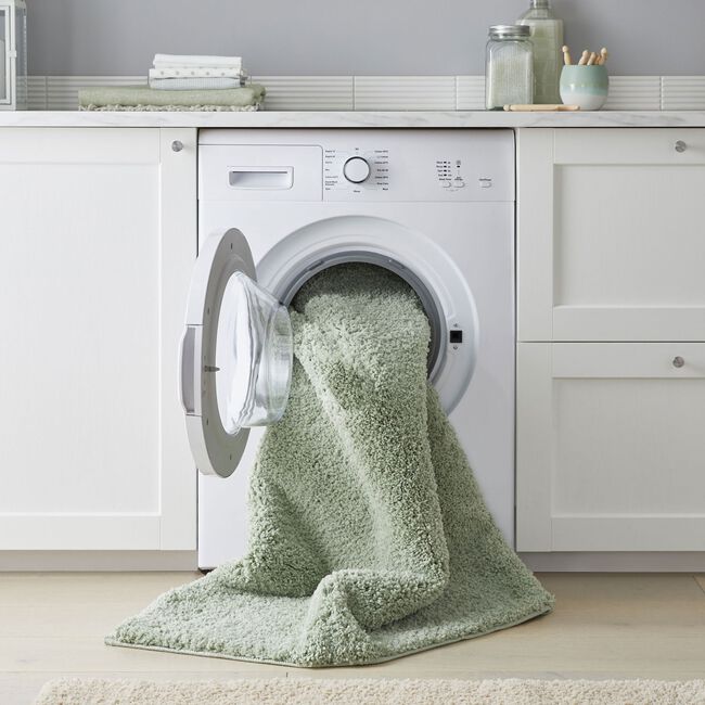 FLUFFY WASHABLE SAGE 160x230cm Rug