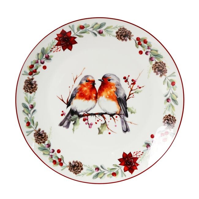 Love Christmas Robin Large Plate
