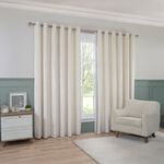 EMBROIDERED TRIM VELVET IVORY 66x54 Curtain