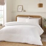 CATHERINE LANSFIELD SINGLE DUVET COVER Crinkle Seersucker White