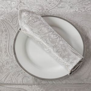 Paisley Damask Silver Placemats - 2 Pack