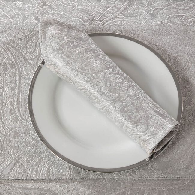 Paisley Damask Silver Placemats - 2 Pack